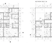 Plan of a residential cluster for four families