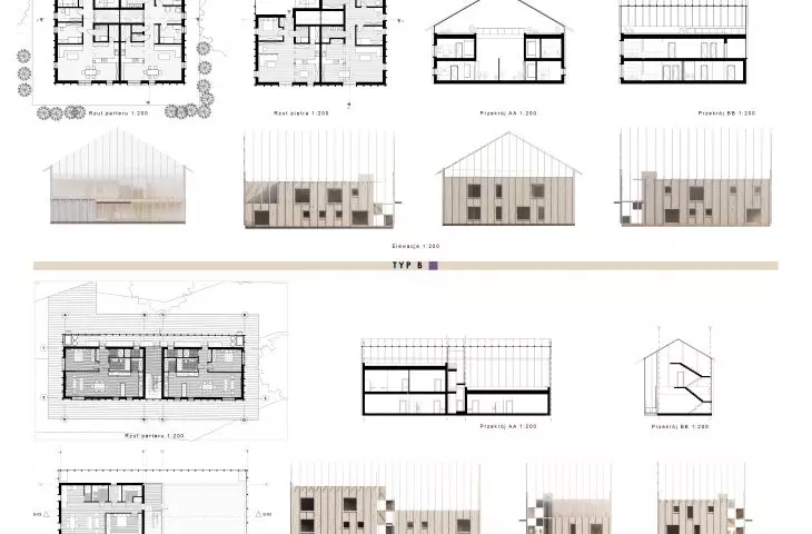 Re-Wood Housing project, building types