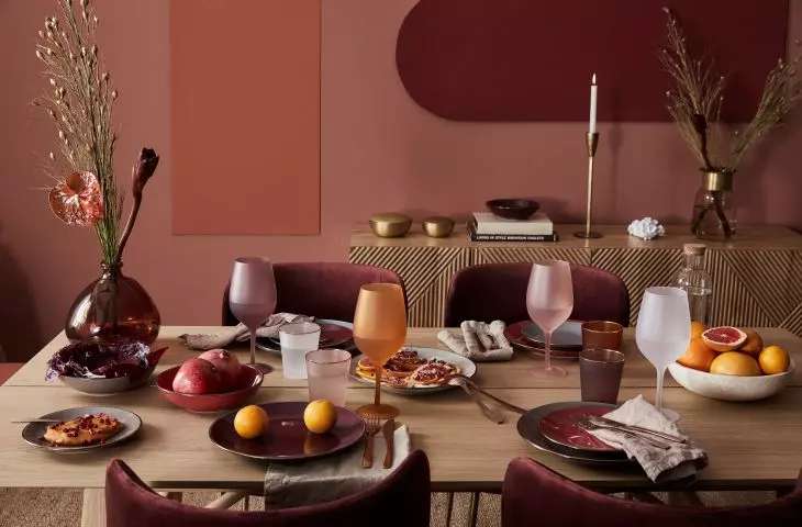 Burgundy walls