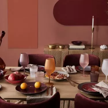 Burgundy walls
