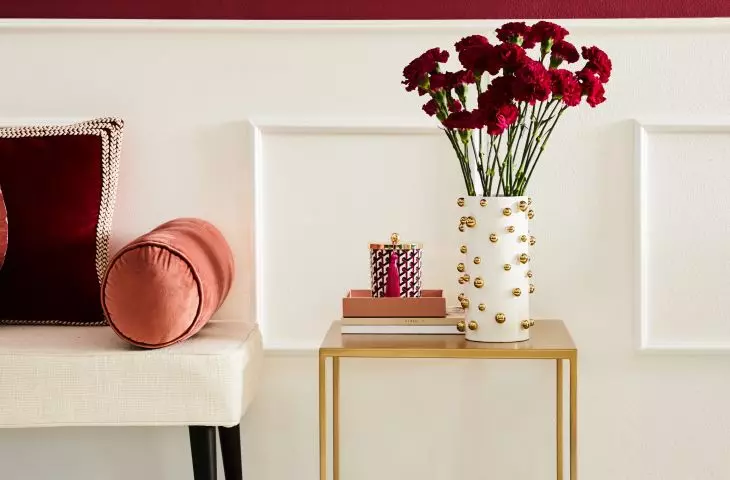 Maroon accents