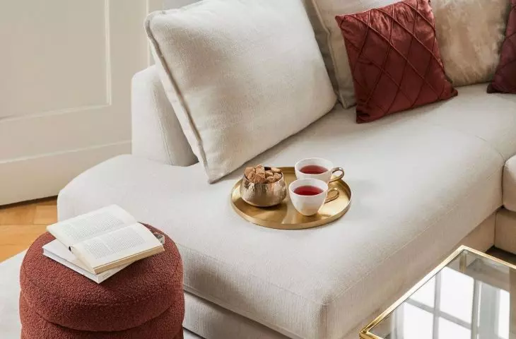 Maroon pouffe