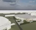 Projekt lodowiska w Opolu, widok z lotu ptaka