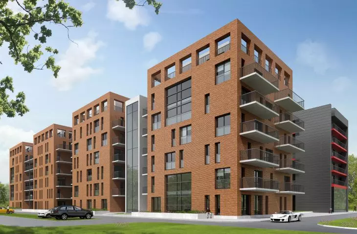 Complex of multi-family buildings with services at Grzegórzecka Street in Kraków