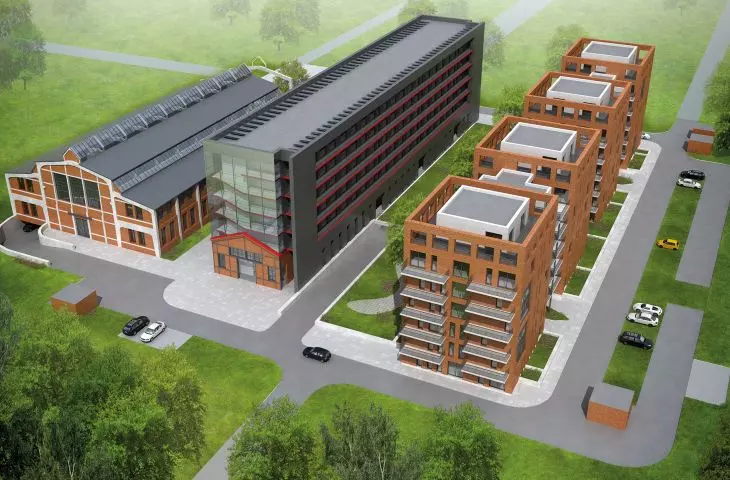 Complex of multi-family buildings with services at Grzegórzecka Street in Kraków
