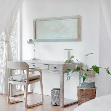 Interior with predominantly white