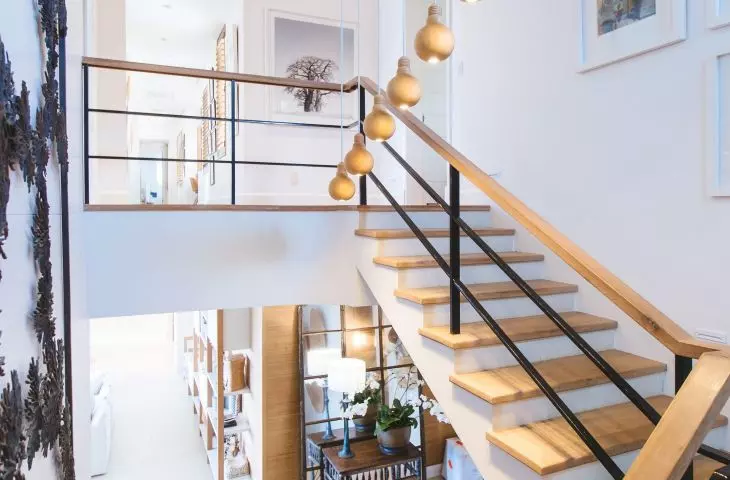 Interior with predominantly white
