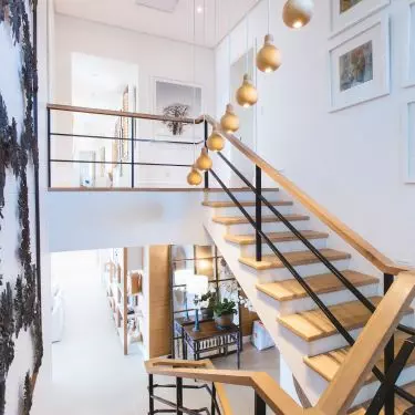 Interior with predominantly white