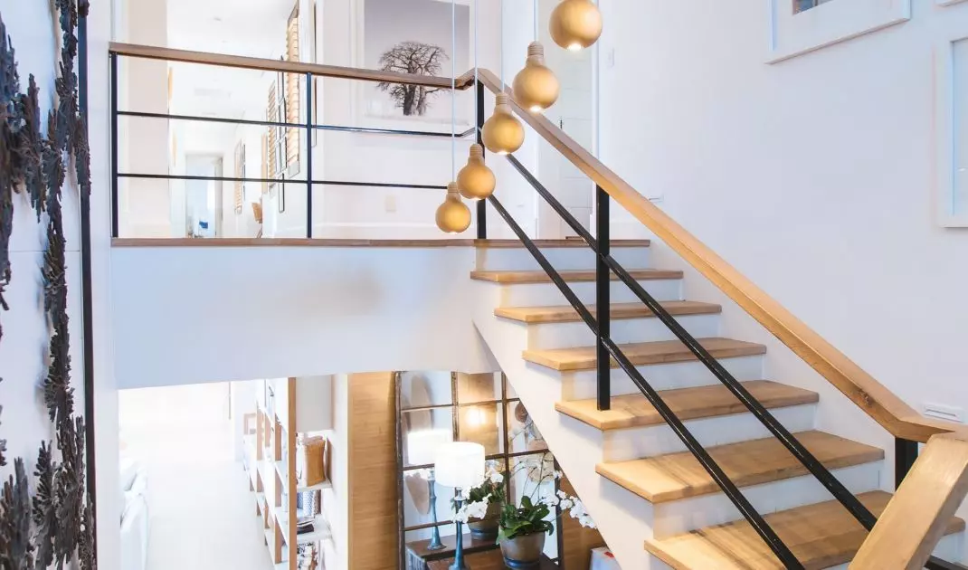 Interior with predominantly white