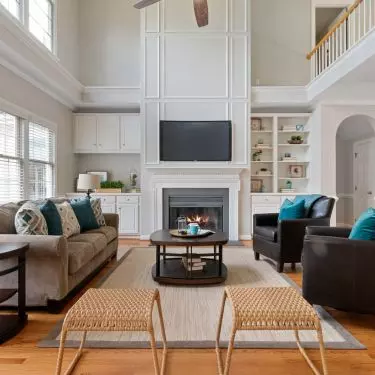 Interior with predominantly white