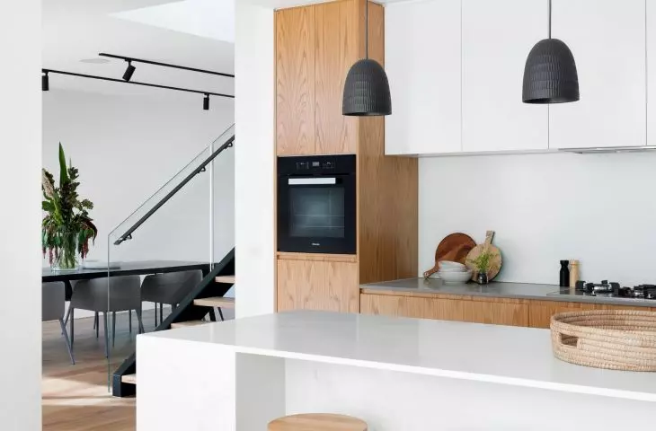 Interior with predominantly white