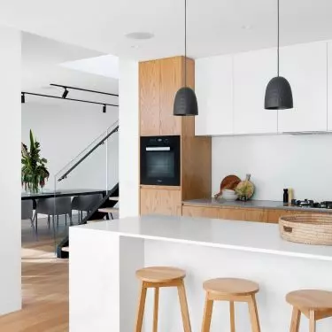 Interior with predominantly white
