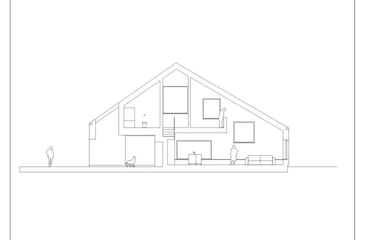 Single-family house in Owczarnia, cross-section