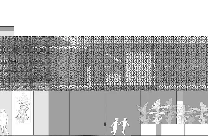Projekt Courtyard House w Dubaju, elewacja północna