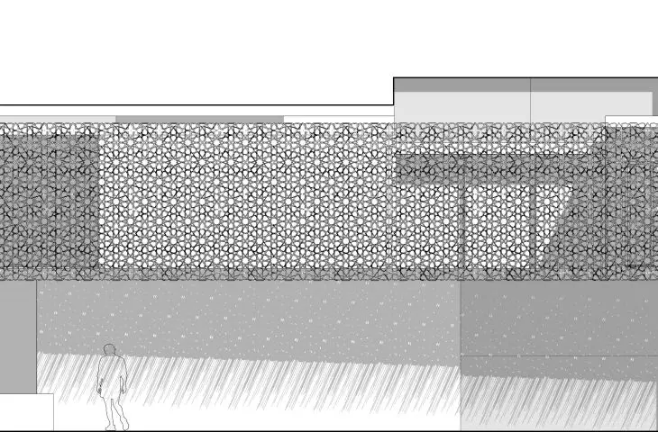 Projekt Courtyard House w Dubaju, elewacja zachodnia