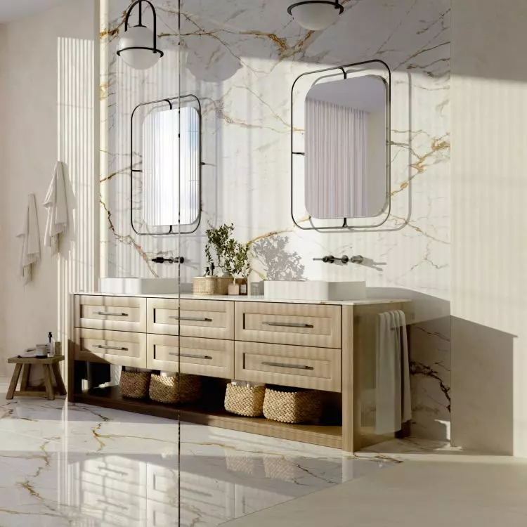 Quartz sinter in the bathroom