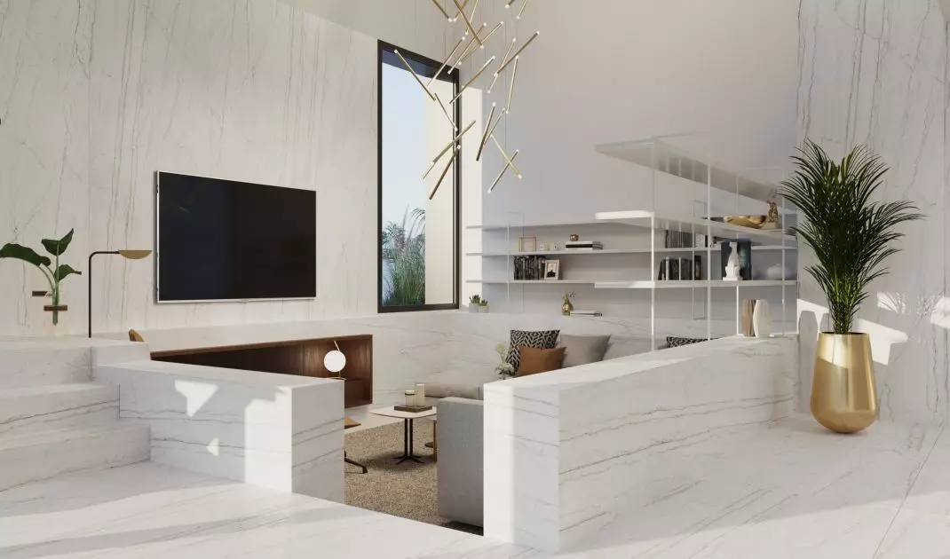Quartz sinter in the living area