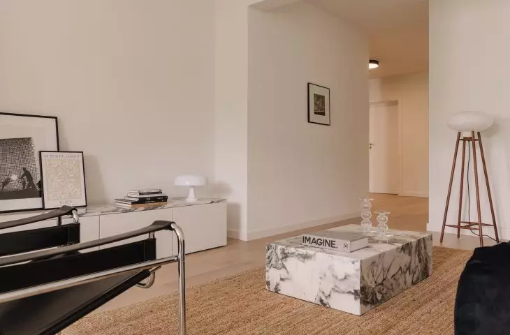 The coffee table was made of marble