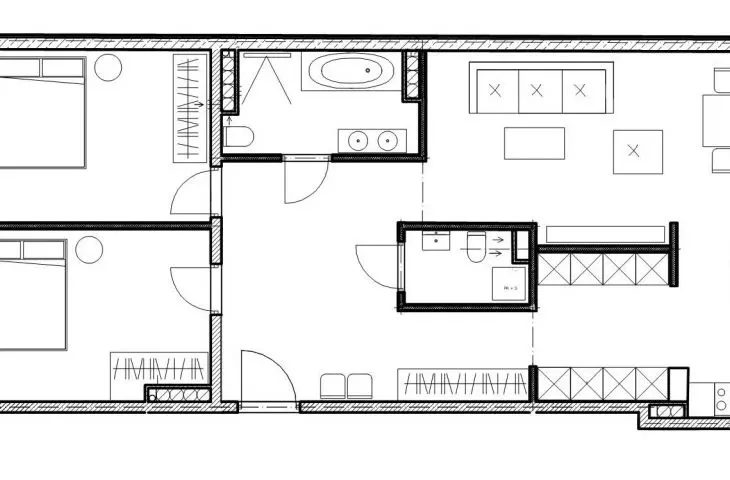 A projection of an apartment in Krakow