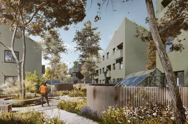 Housing development on a former sugar factory site in Gniezno, visualization, proj. Insomia