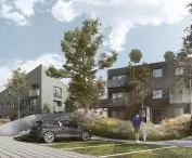 Housing development on a former sugar factory site in Gniezno, visualization, proj. Insomia