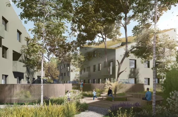 Housing development on a former sugar factory site in Gniezno, visualization, proj. Insomia