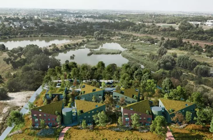 Housing development on a former sugar factory site in Gniezno, visualization, proj. Insomia