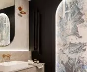 The guest bathroom was designed to resemble the interior of a Turkish bath