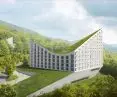 The project involves the construction of three blocks referring to the iconic pyramids, whose saddle roofs will be covered with grass