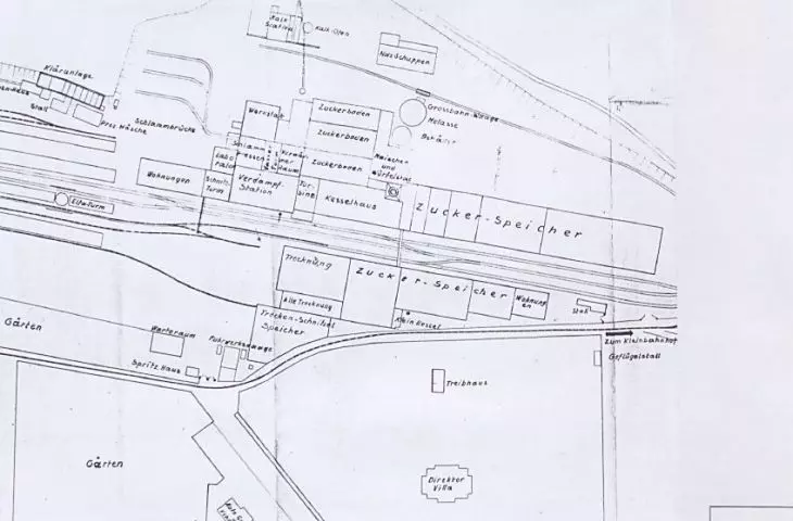 Plan of the sugar factory in Gniezno from the time of occupation 
