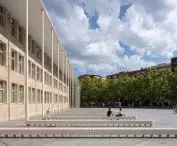 Benches, temporary installation in the square in Logrono