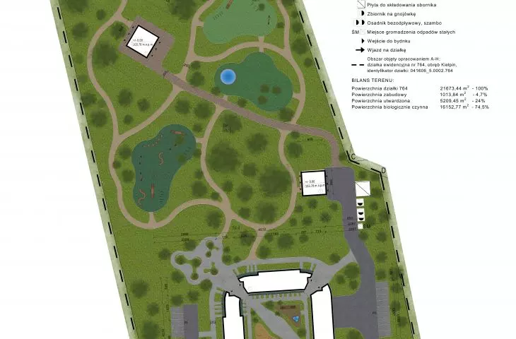 Projekt hotelu dla zwierząt, plan zagospodarowania terenu
