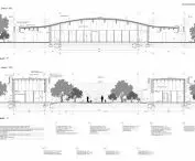 Animal hotel design, cross-sections A-A and B-B