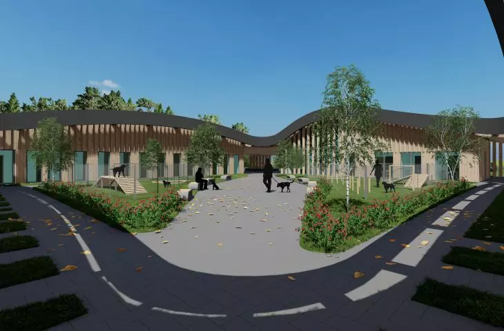 Animal hotel project, inner courtyard 