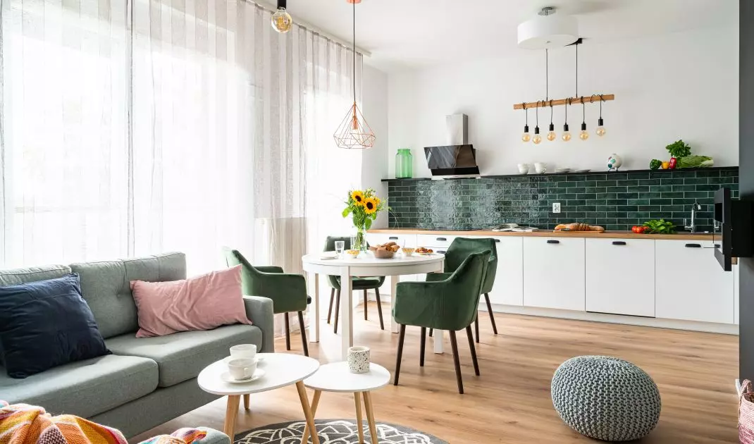 Kuchnia, salon i jadalnia