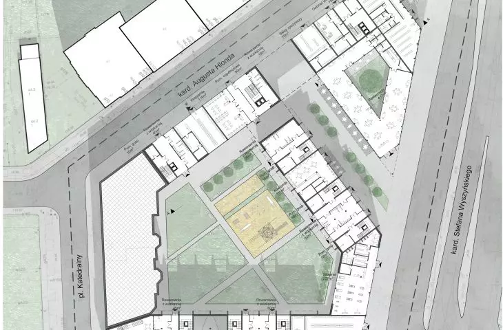 Project of a habitat in Wroclaw, first floor plan