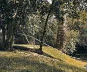 ścieżki zostały wykonane z przepuszczalnej dla wody naturalnej nawierzchni mineralnej, a ich układ jest swobodny