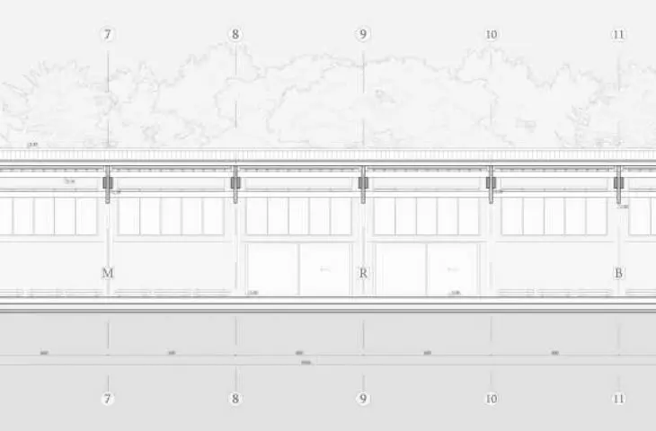 cross-section of the riding arena