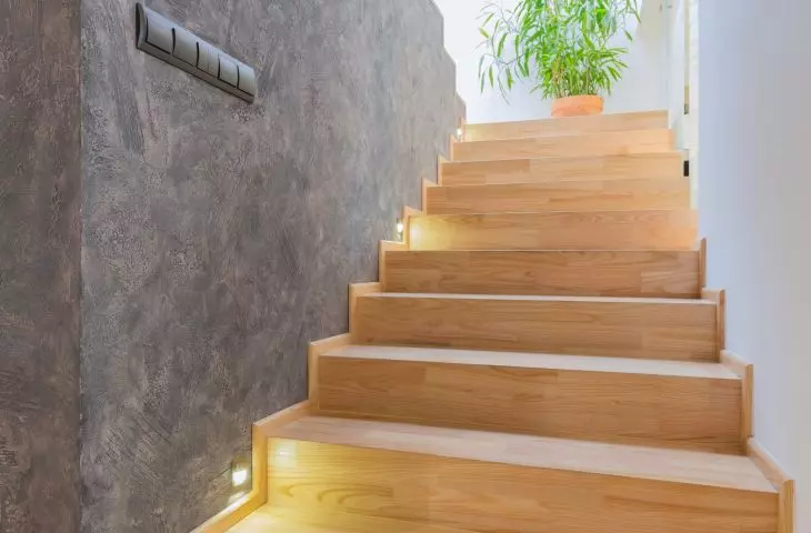Proper lighting ensures safe use of stairs