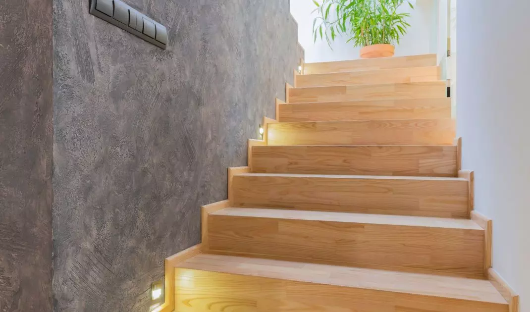 Proper lighting ensures safe use of stairs