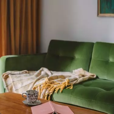 Dark green sofa