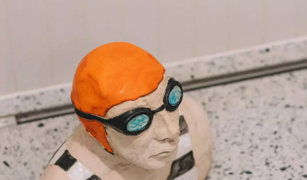 In the bathroom you will find an interesting figurine 