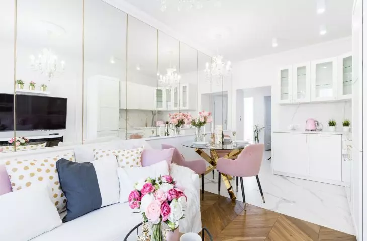 Living room with kitchenette