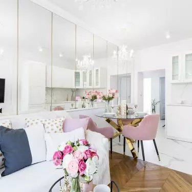 Living room with kitchenette