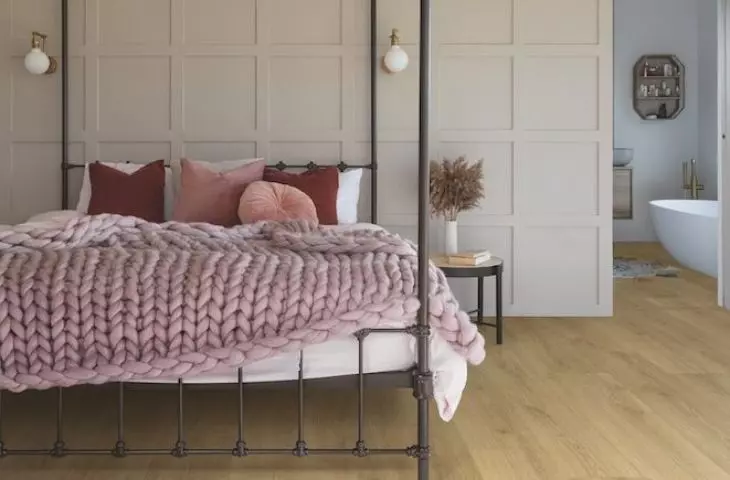 Bright bedroom floor
