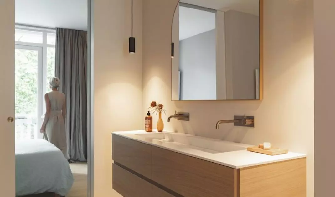 Bright bathroom floor