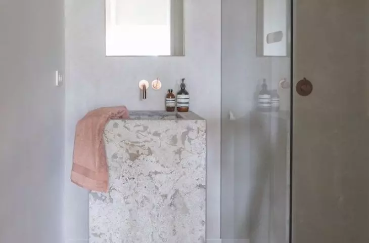 Wooden flooring in the bathroom