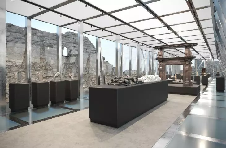 Concept for modernization of Janowiec Castle, lapidarium