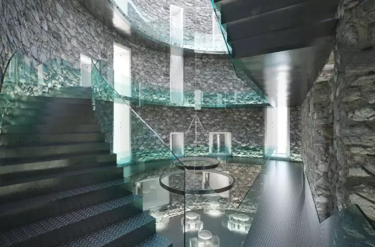 Concept for modernization of Janowiec Castle, view of the restaurant