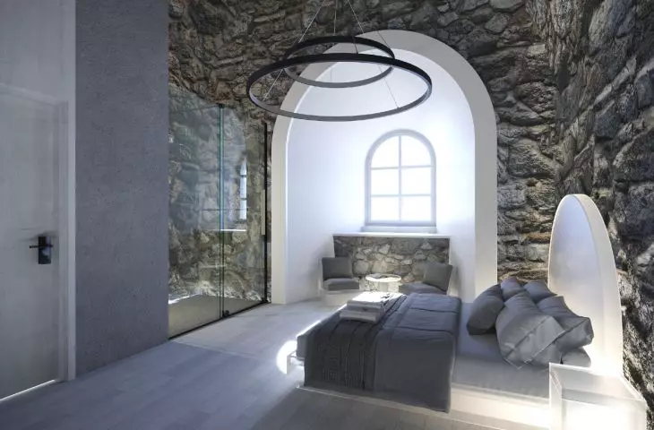 Concept for modernization of Janowiec Castle, hotel room